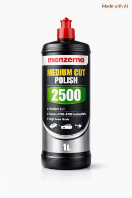 Menzerna Medium Cut Polish 2500 este un polish mediu de înaltă performanță, conceput pentru corecția defectelor optice ale lacului auto. Formula cu micro‑abrazivi controlați elimină eficient zgârieturi moderate, urme de șlefuire P2000–P3000, oxidare și matuire. Oferă un finisaj uniform, fără holograme, fiind ideal ca etapă intermediară înainte de polishul fin. Recomandat pentru detailing profesional, vopsitorii și recondiționări rapide.