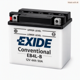 Baterie moto: EXIDE CONVENTIONAL EB4L-B 12V 4AH 50A - EXIDE EB4L‑B – baterie moto 12V 4Ah 50A, tehnologie Conventional Flooded, compatibilă cu numeroase modele. Fiabilitate, pornire sigură și performanță constantă.